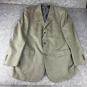 OSCAR DE LA RENTA 100% Wool Sports Coat‎ Blazer 44L  Khaki Tan Academia Preppy